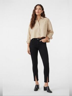 BLANKNYC The Great Jones High Rise Split-Hem Black Jeans Size 30
